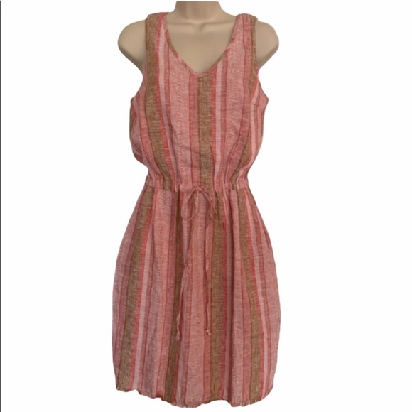 DREW Anthro Natural Dobby Stripe Dress NWT Size S - Picture 1 of 9